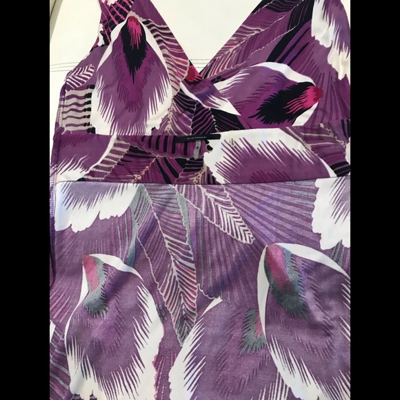 Elie Tahari purple palm print silk 'Melanie' dress - Picture 9 of 10